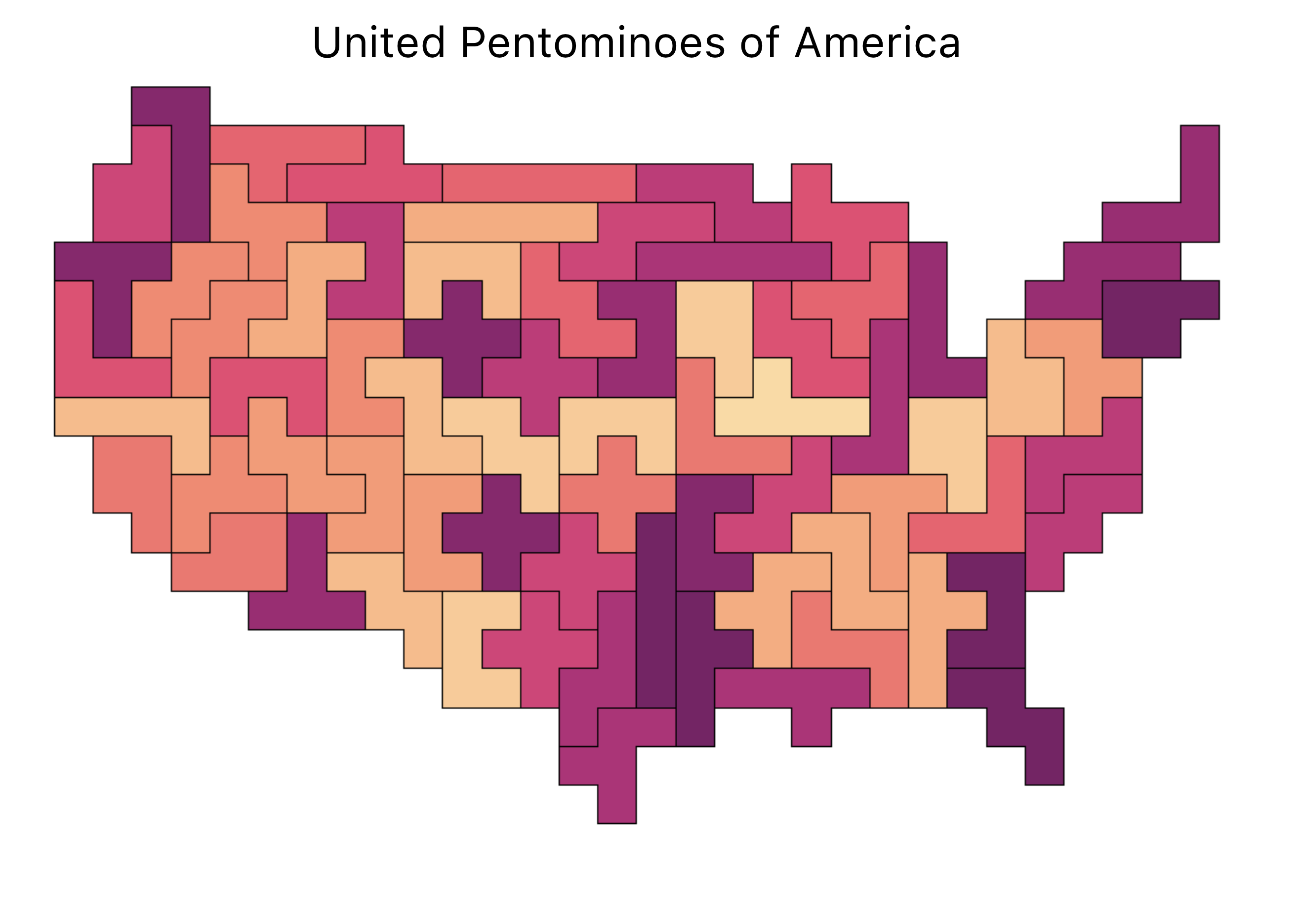 A Mosaic of the United States using Pentominoes