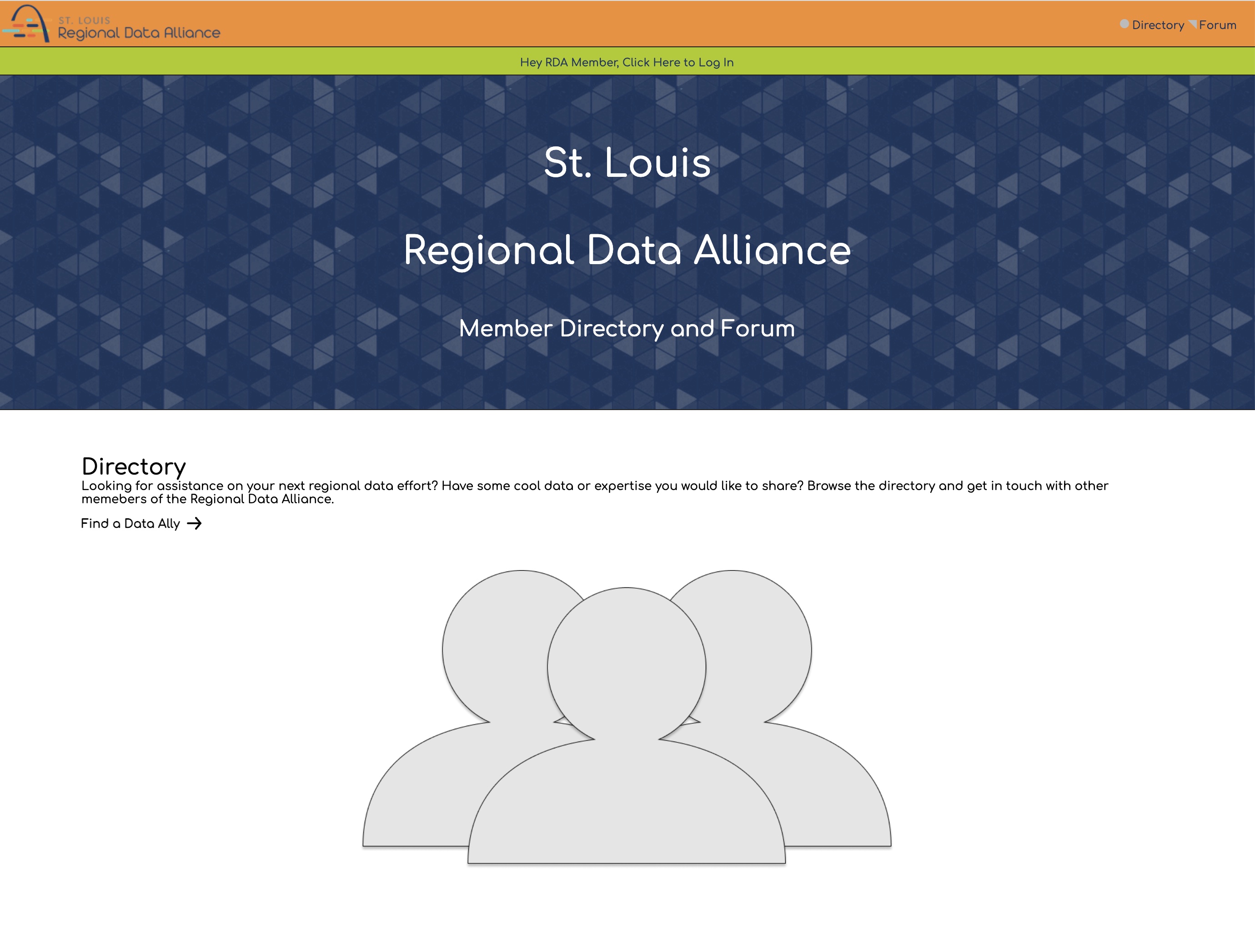 Homepage of RDA Member Directory and Forum